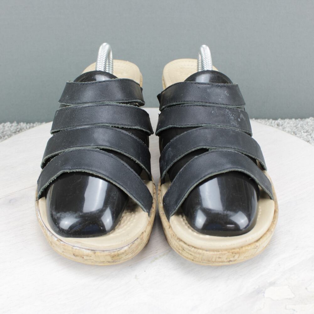 Crocs Wedge Sandals Womens 11 Black Comfort Casual - Picture 3 of 9